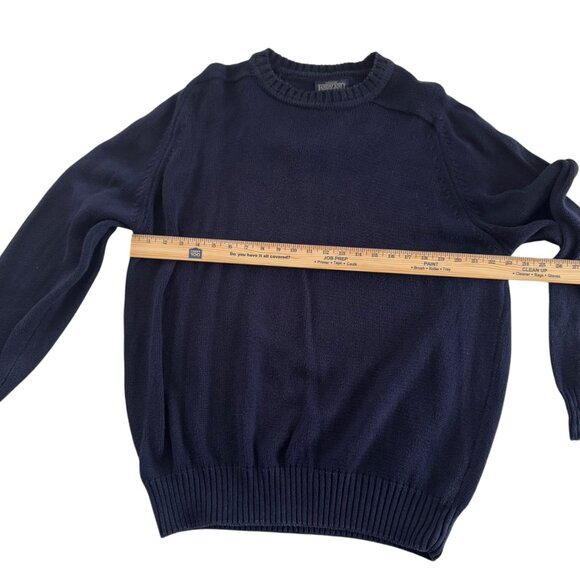 Lands' End - Chunk Cotton Navy 90's Crewneck Pullover Sweater Men's Size XL - Picture 3 of 5